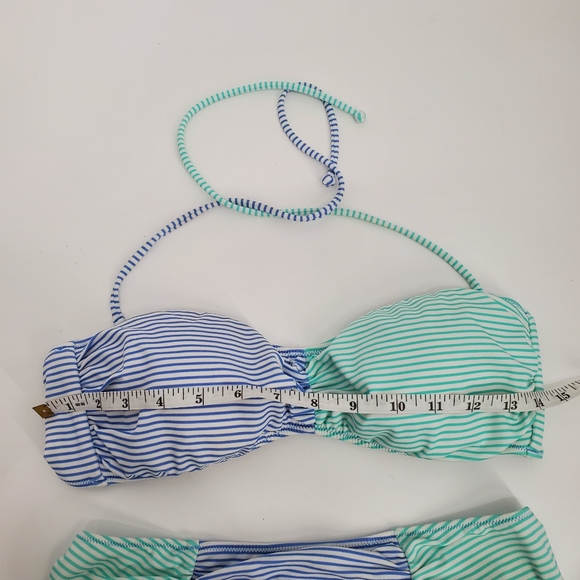 Victoria Secret Blue & White Striped Halter Bikini Set Sz. S - Picture 4 of 15